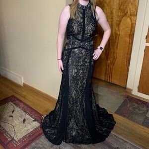 Black Lace Prom Dress